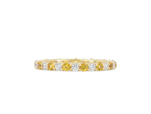 Tiffany & Co. 'Embrace' Yellow Sapphire and Diamond Eternity Band in 18K Gold