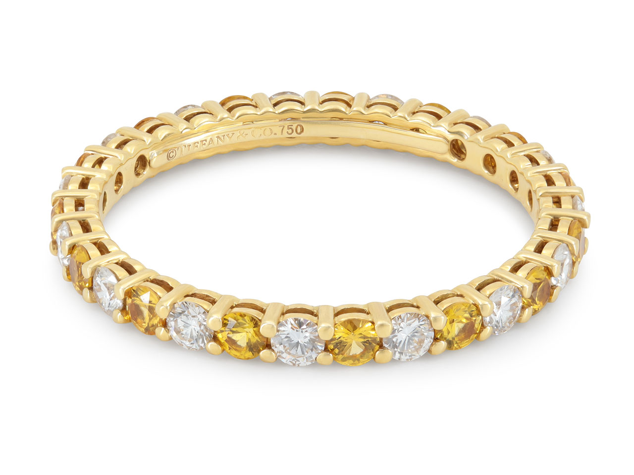 Tiffany & Co. 'Embrace' Yellow Sapphire and Diamond Eternity Band in 18K Gold