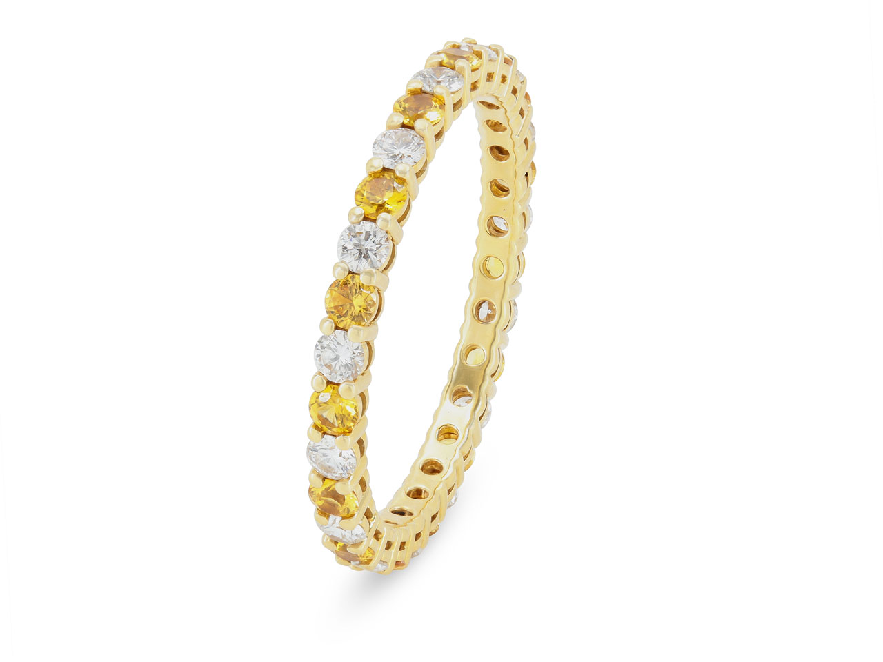 Tiffany & Co. 'Embrace' Yellow Sapphire and Diamond Eternity Band in 18K Gold