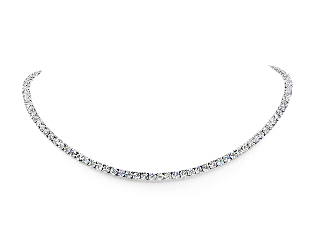 Diamond Rivière Necklace in 18K White Gold, 15.5 Inches