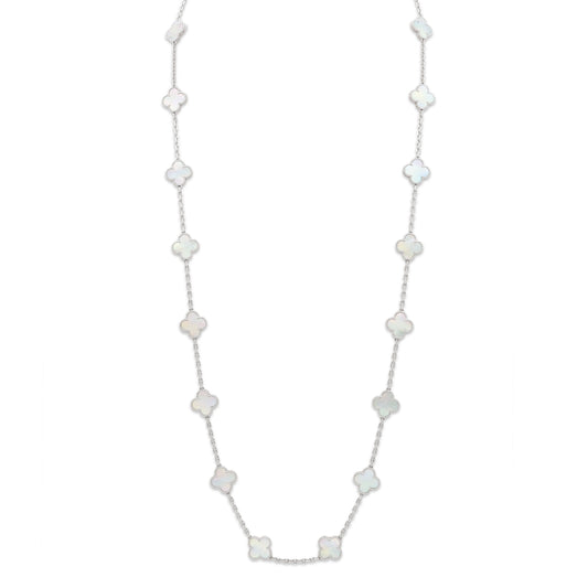 Van Cleef & Arpels 'Vintage Alhambra' Mother-of-Pearl Necklace, 20 motifs, in 18K White Gold