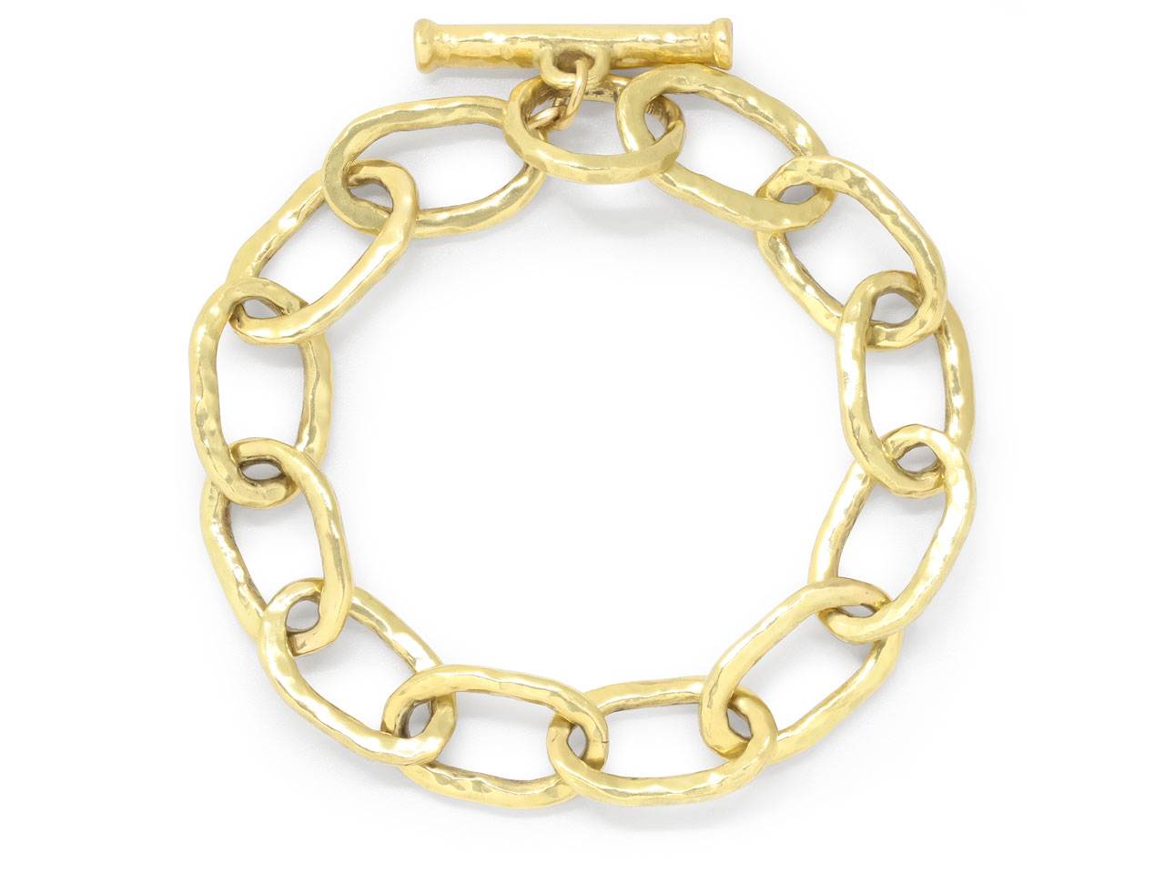 Oval Link Bracelet with Toggle Clasp in 18K Gold