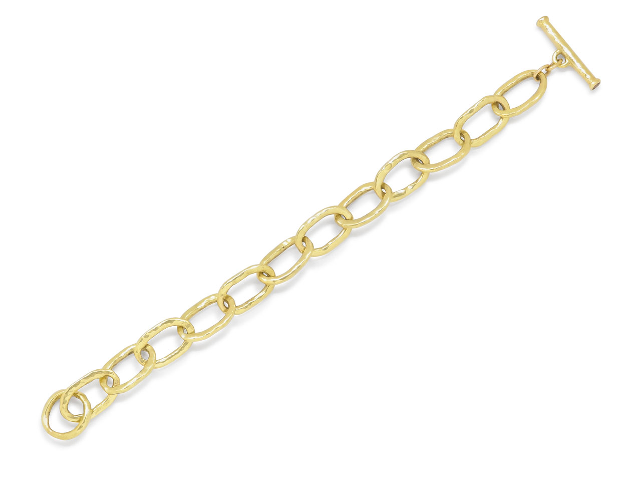 Oval Link Bracelet with Toggle Clasp in 18K Gold