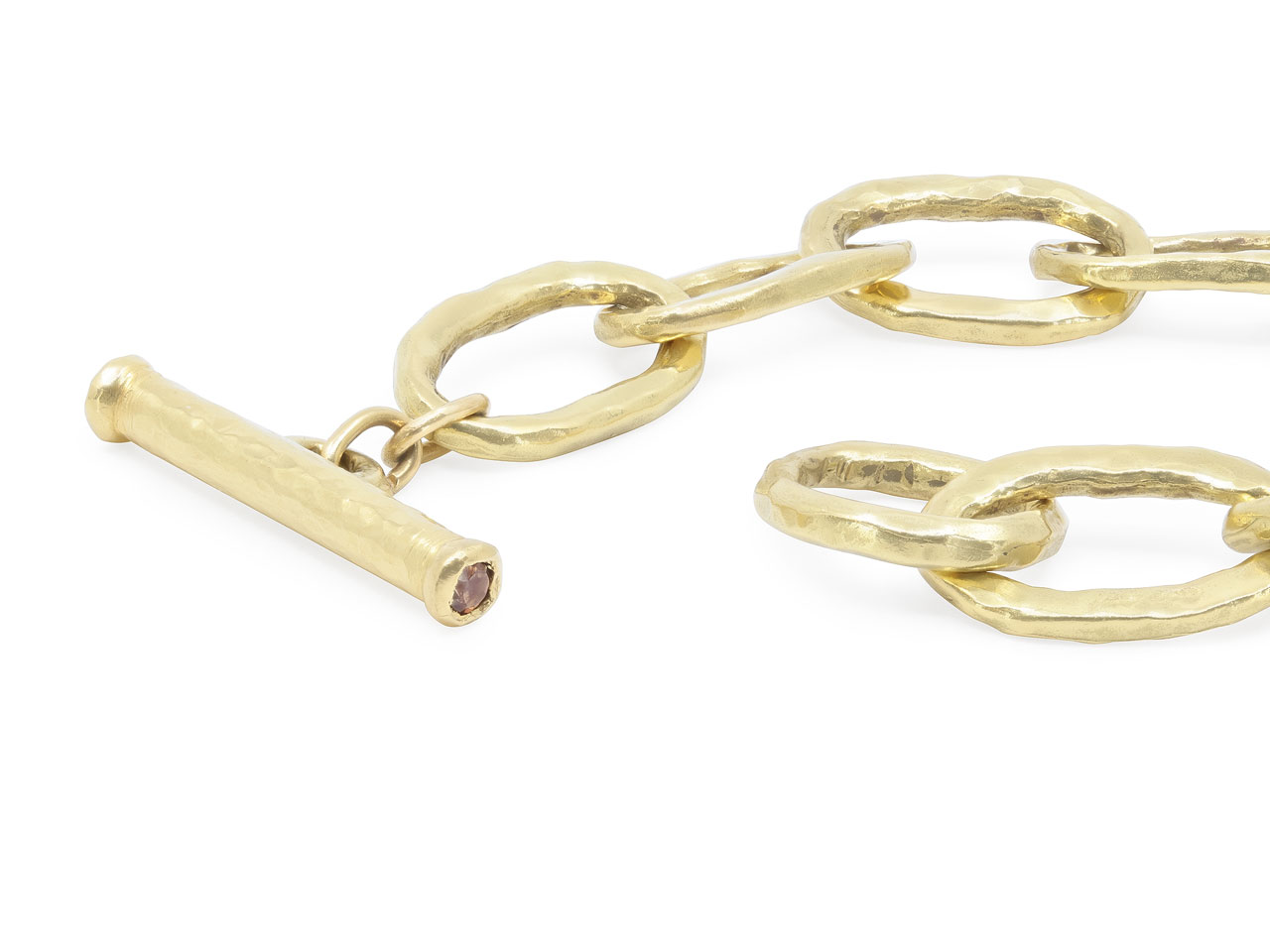 Oval Link Bracelet with Toggle Clasp in 18K Gold