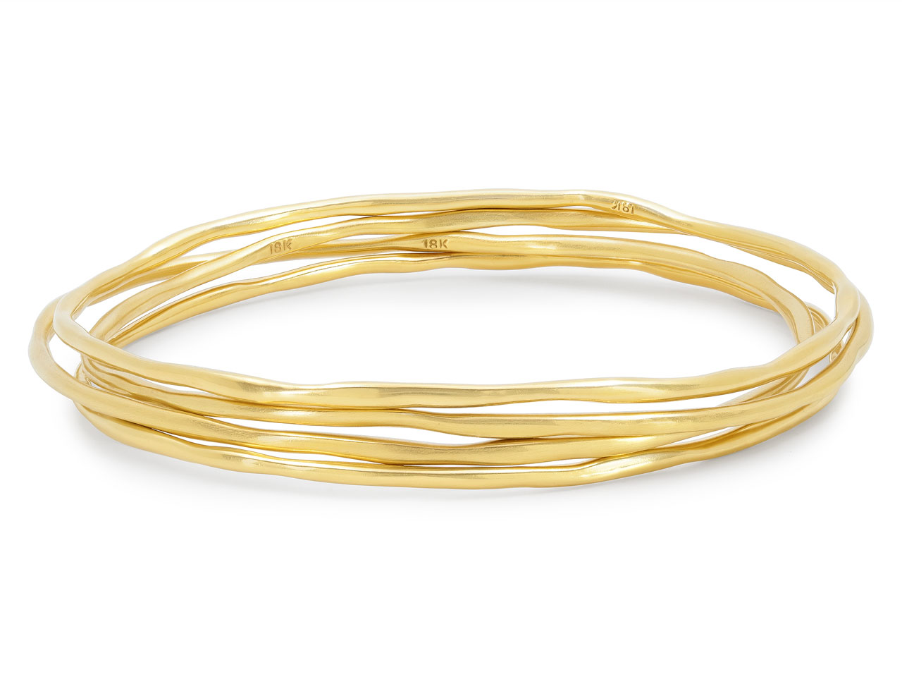 Set of Four Bangle Bracelets in 18K Gold