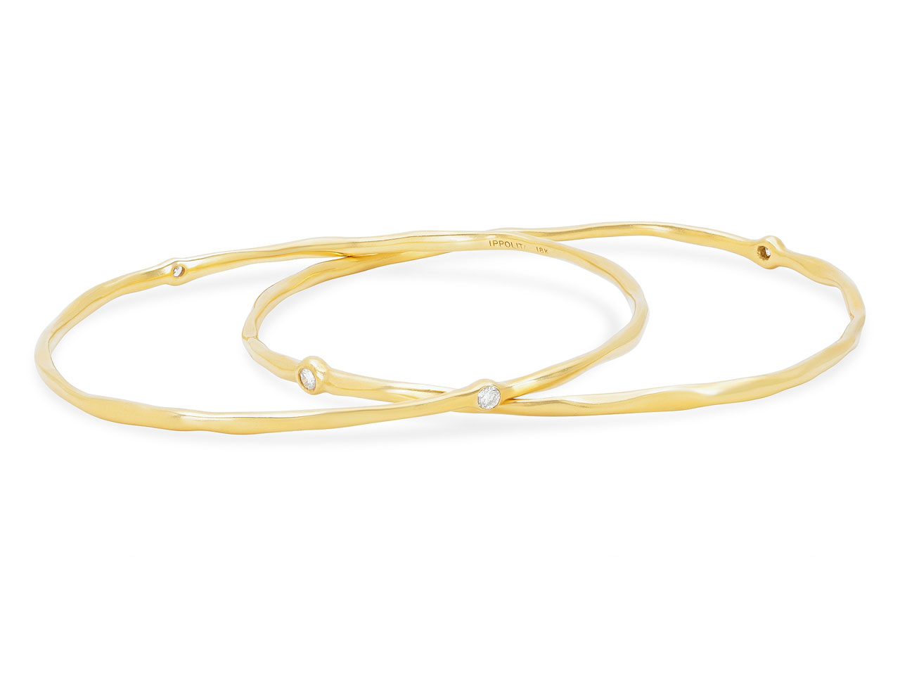 Pair of Ippolita 'Starburst Superstar' Diamond Bangle Bracelets in 18K Gold