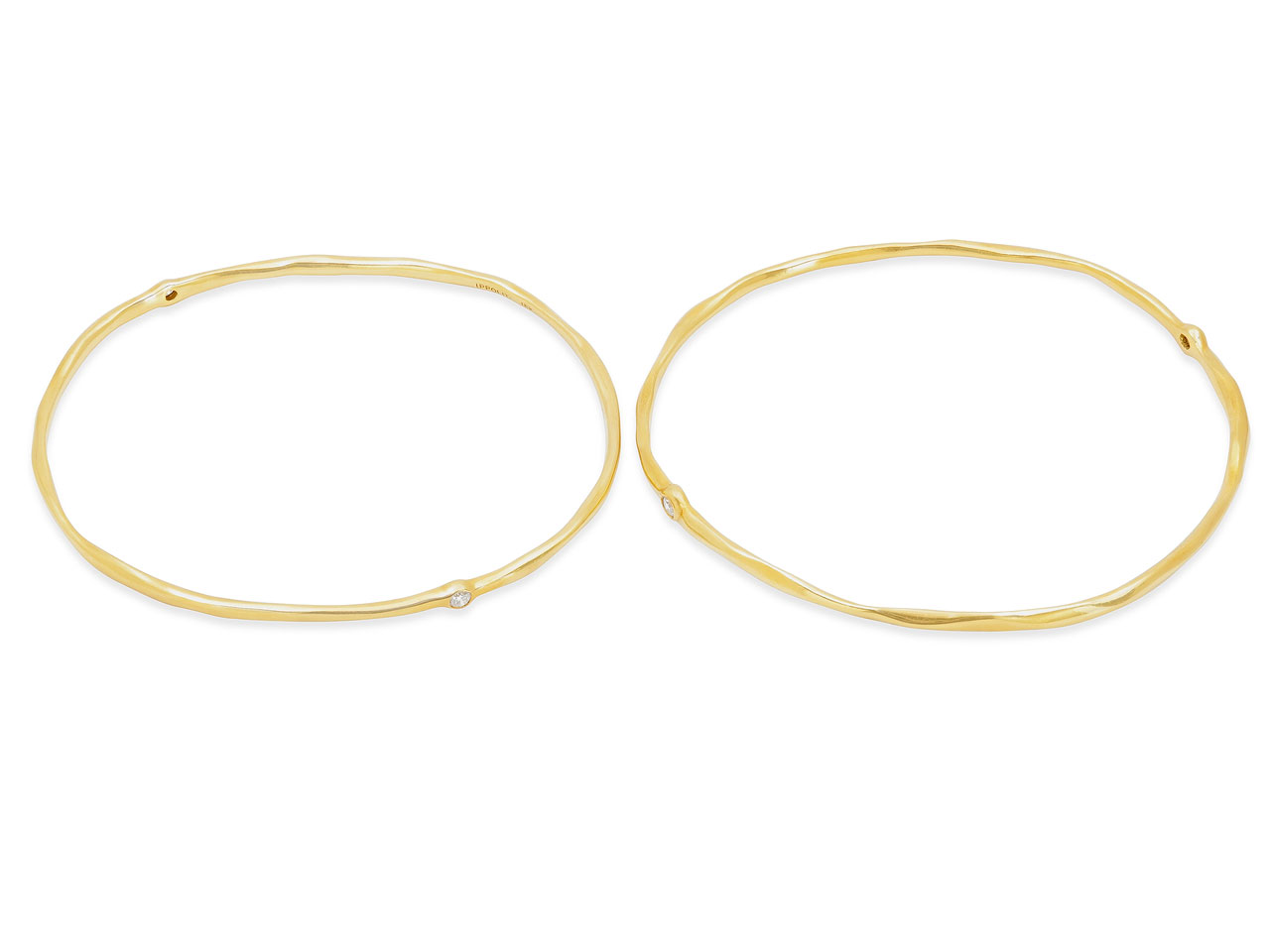 Pair of Ippolita 'Starburst Superstar' Diamond Bangle Bracelets in 18K Gold