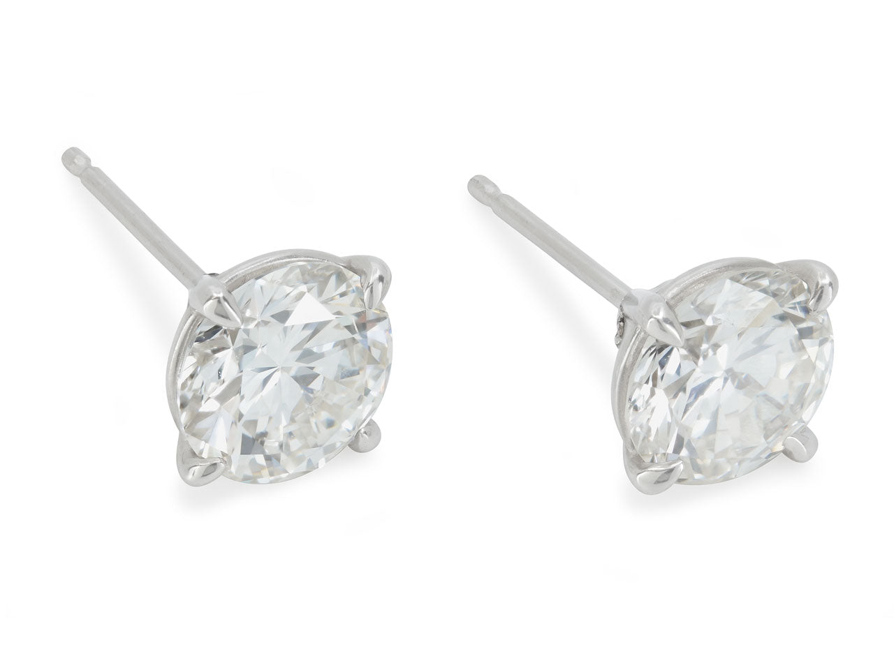 Diamond Stud Earrings, 2.61 total carats, I-J color, in Platinum