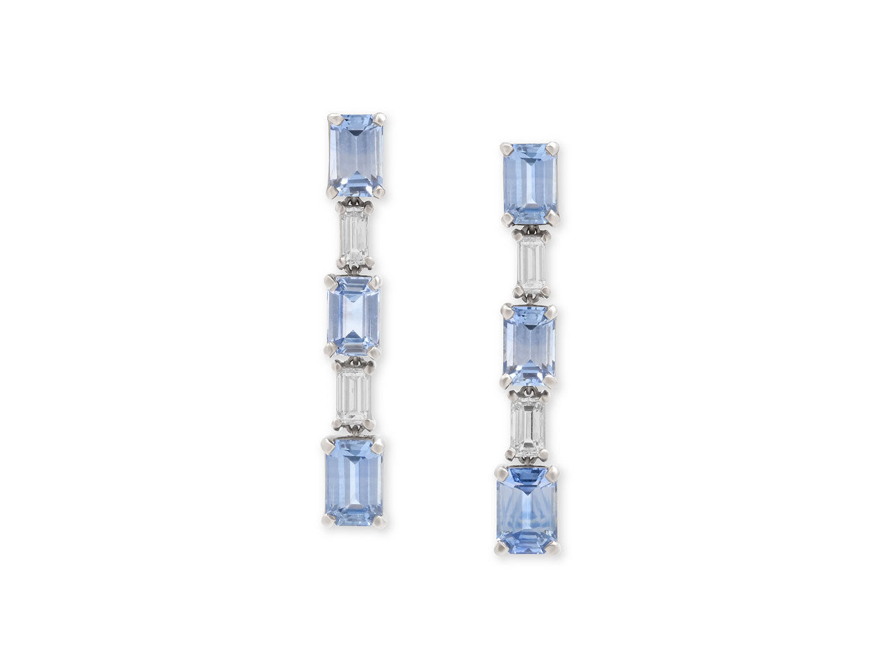 Beladora 'Bespoke' Sapphire and Diamond Earrings in Platinum