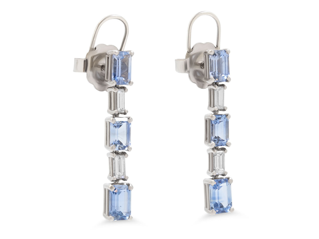 Beladora 'Bespoke' Sapphire and Diamond Earrings in Platinum