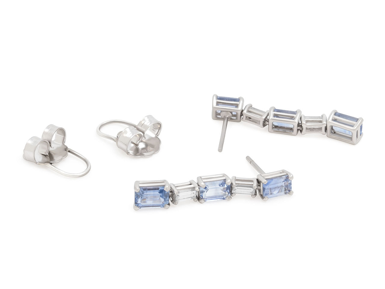 Beladora 'Bespoke' Sapphire and Diamond Earrings in Platinum