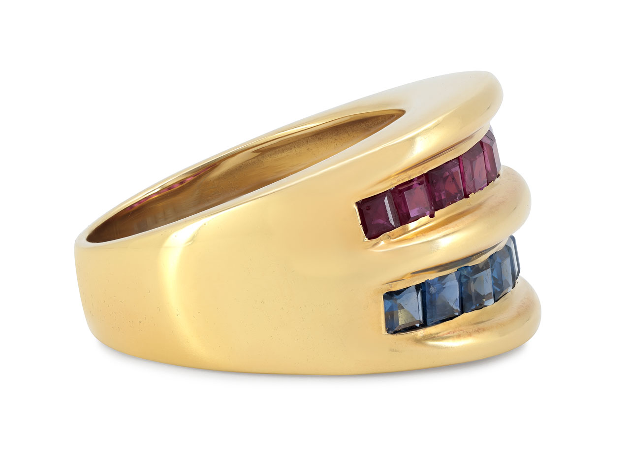 Ruby and Sapphire Ring in 18K Gold