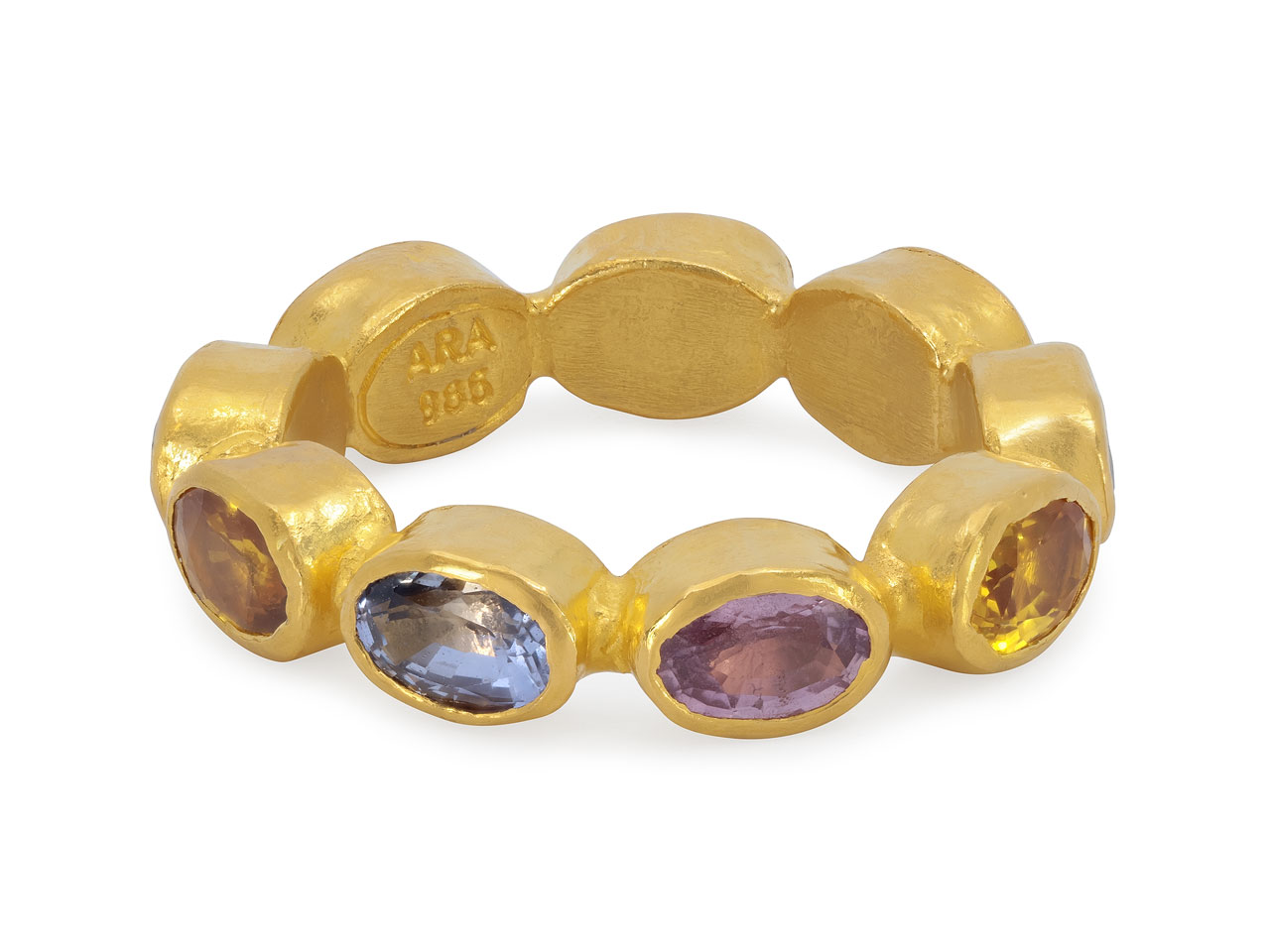 Ara Multicolor Sapphire 'Memory' Band in 22K Gold