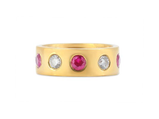 Ruby and Diamond Ring in 18K Gold