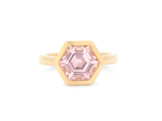 Beladora 'Bespoke' Pink Tourmaline Ring in 18K Gold