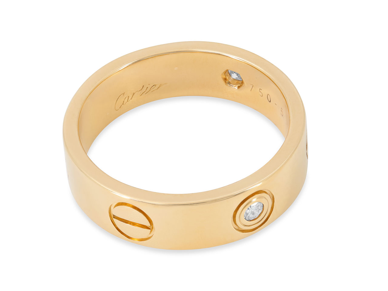 Cartier 'Love' Ring, 3 Diamonds, in 18K Gold