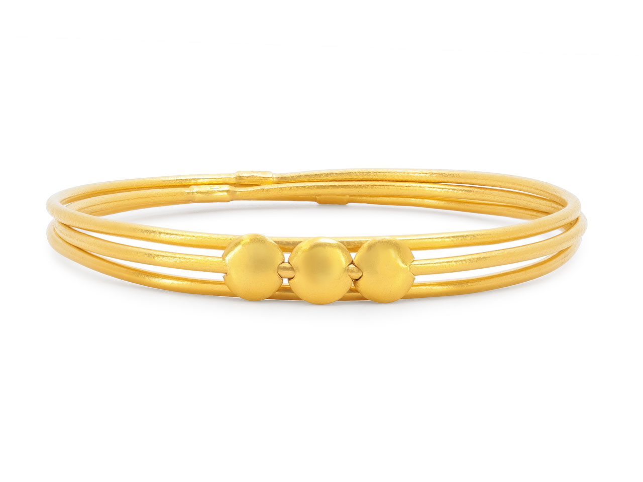 Set of Three Yossi Harari 'Jane Stack' Bangles in 24K Gold