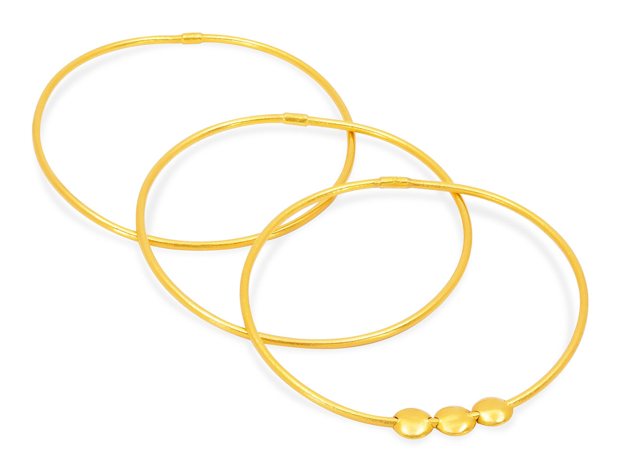 Set of Three Yossi Harari 'Jane Stack' Bangles in 24K Gold