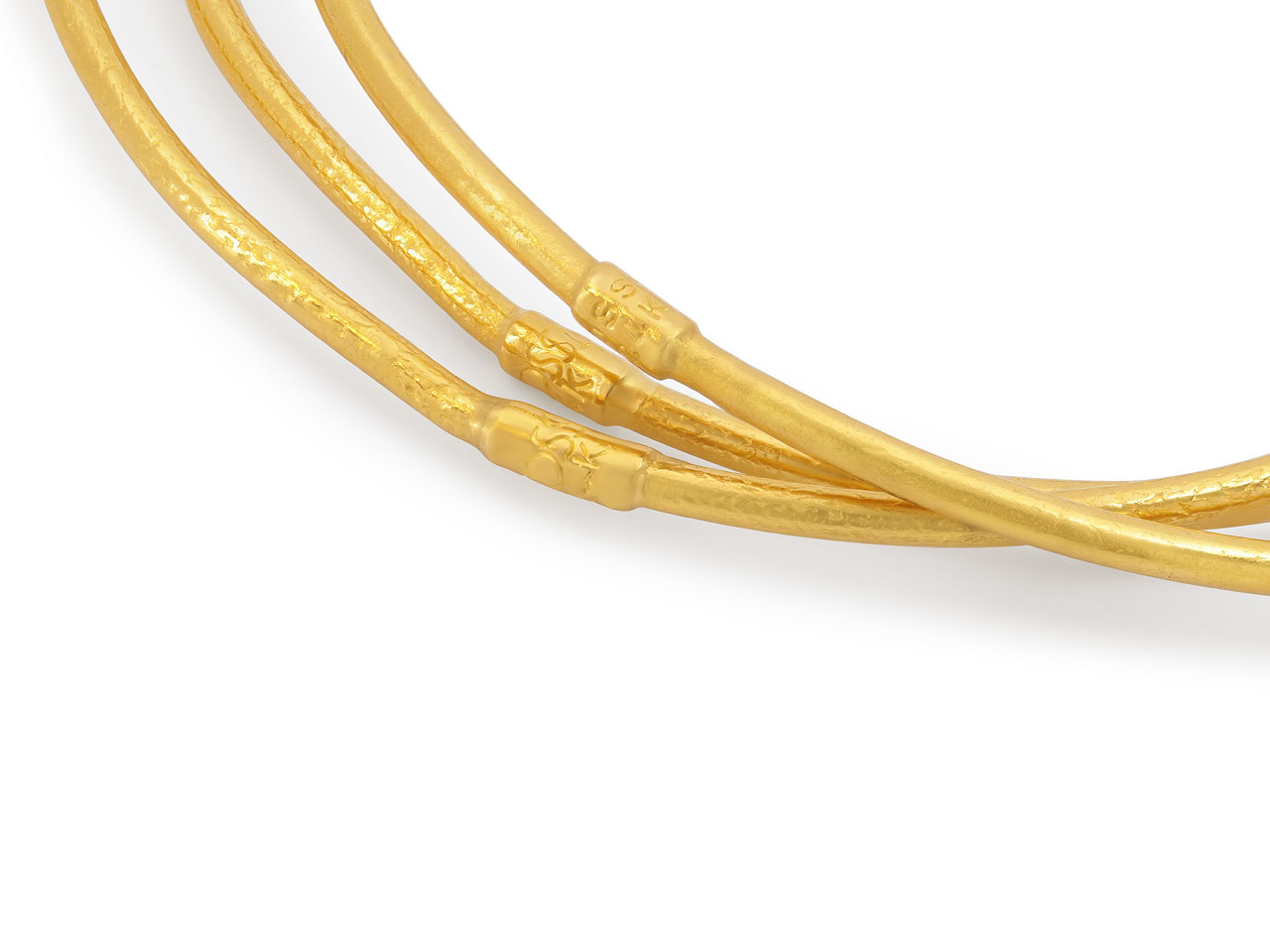 Set of Three Yossi Harari 'Jane Stack' Bangles in 24K Gold