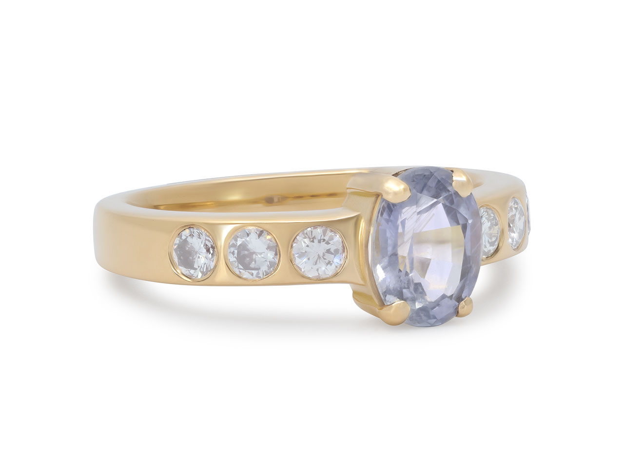 Beladora 'Bespoke' Lavender Sapphire and Diamond Ring in 18K Gold