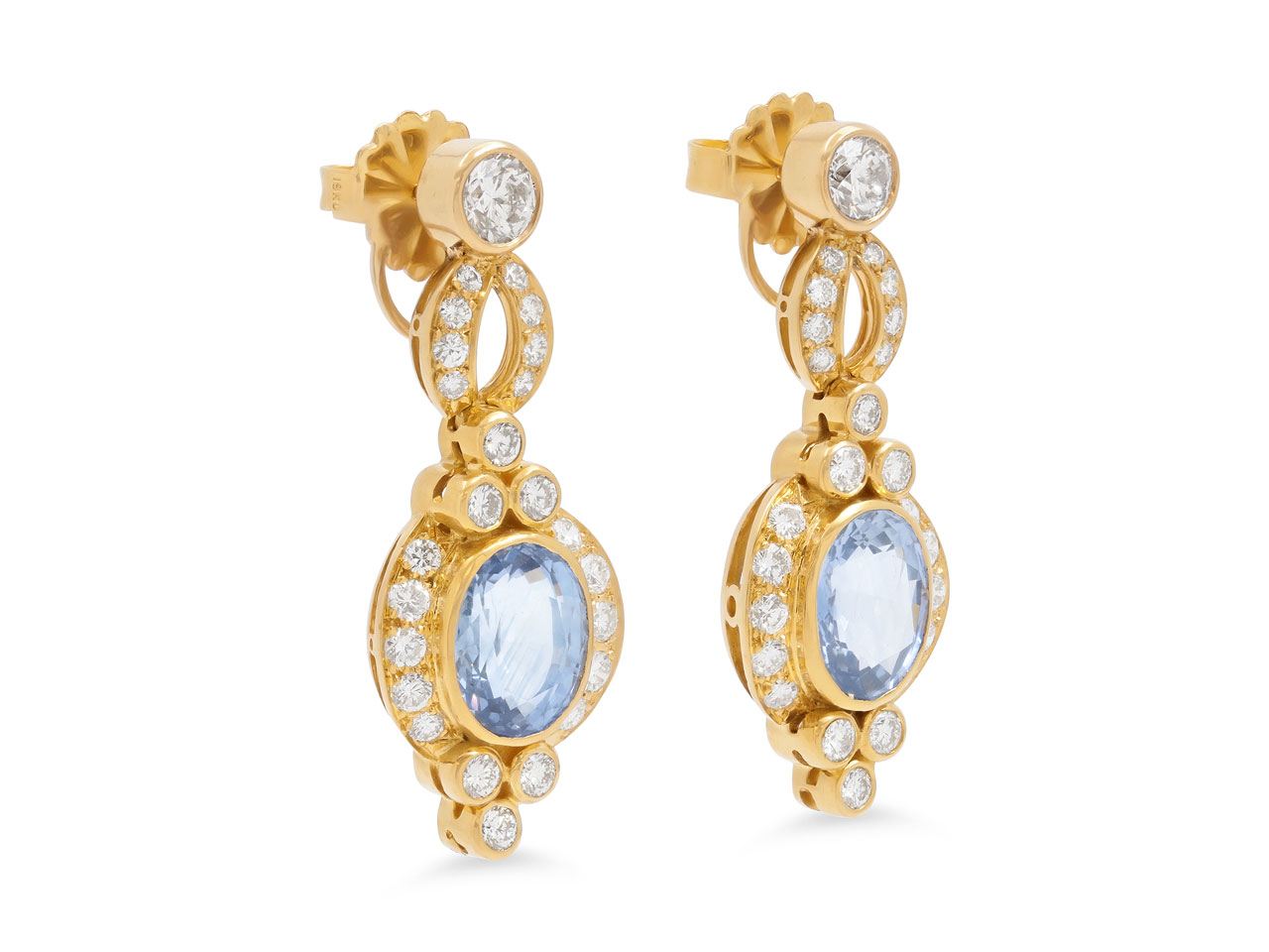 Beladora 'Bespoke' Sapphire and Diamond Earrings in 18K Gold