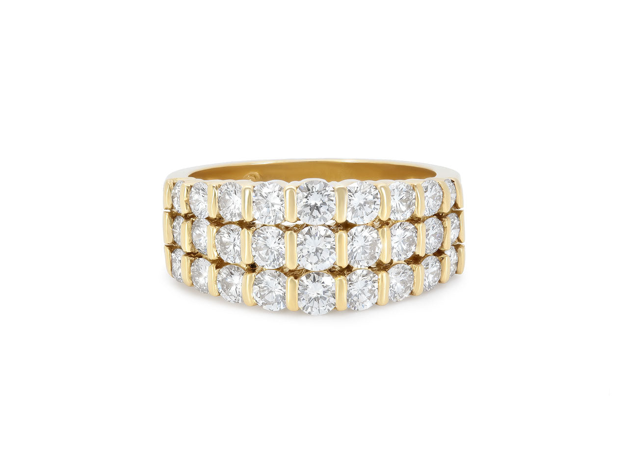 Gemlok 'Les Classique' Three Row Diamond Ring in 18K Gold