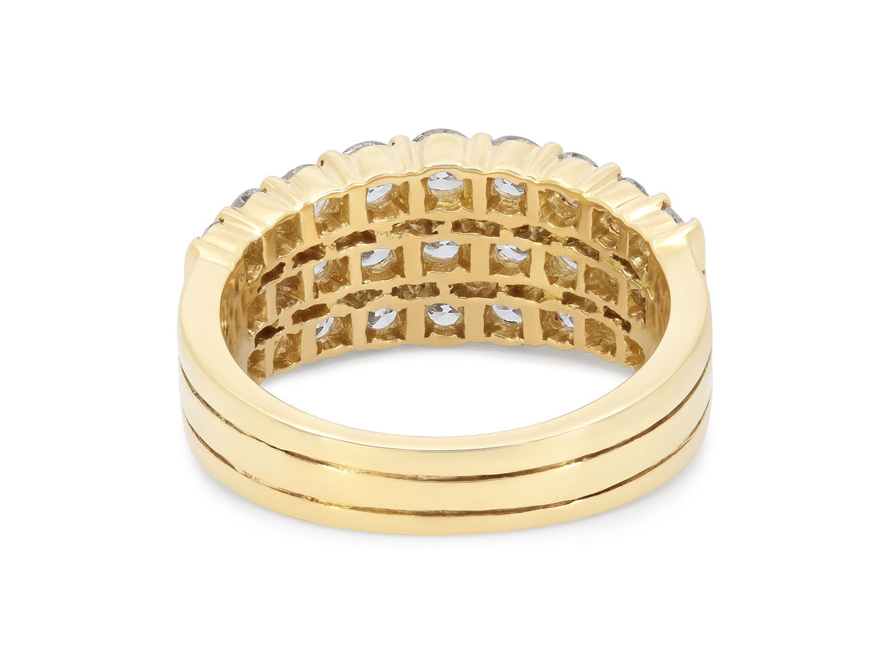 Gemlok 'Les Classique' Three Row Diamond Ring in 18K Gold