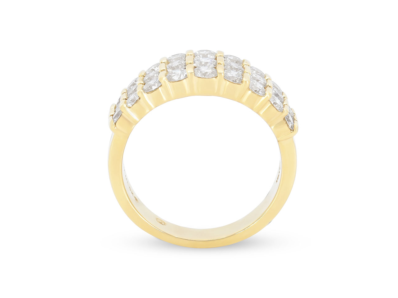 Gemlok 'Les Classique' Three Row Diamond Ring in 18K Gold