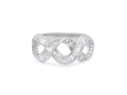 Diamond Ribbon Ring in Platinum