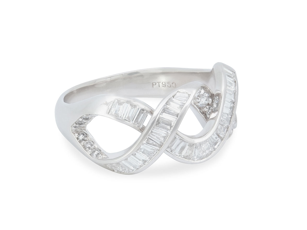 Diamond Ribbon Ring in Platinum