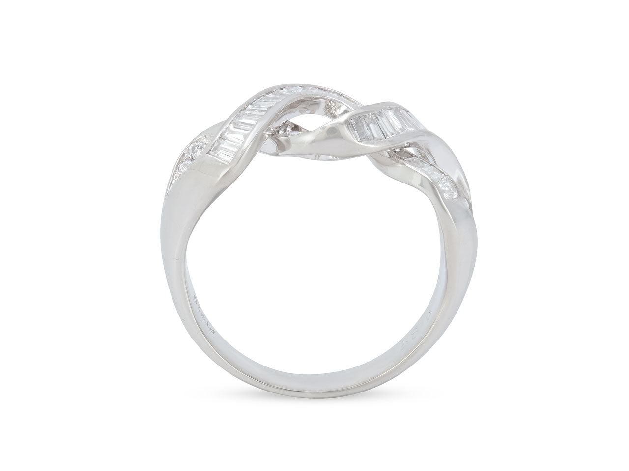 Diamond Ribbon Ring in Platinum