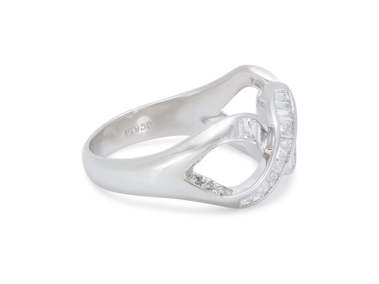 Diamond Ribbon Ring in Platinum