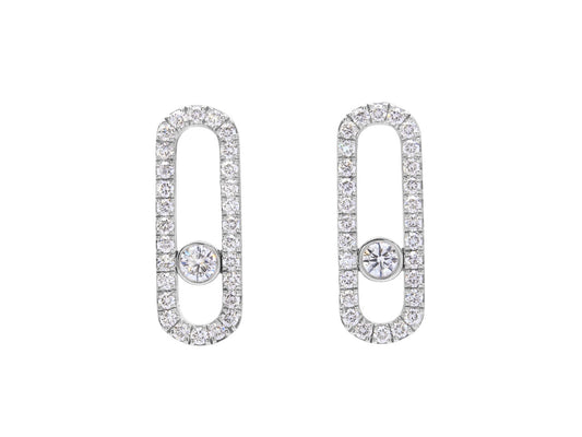 Messika 'Move Uno' Diamond Earrings in 18K White Gold