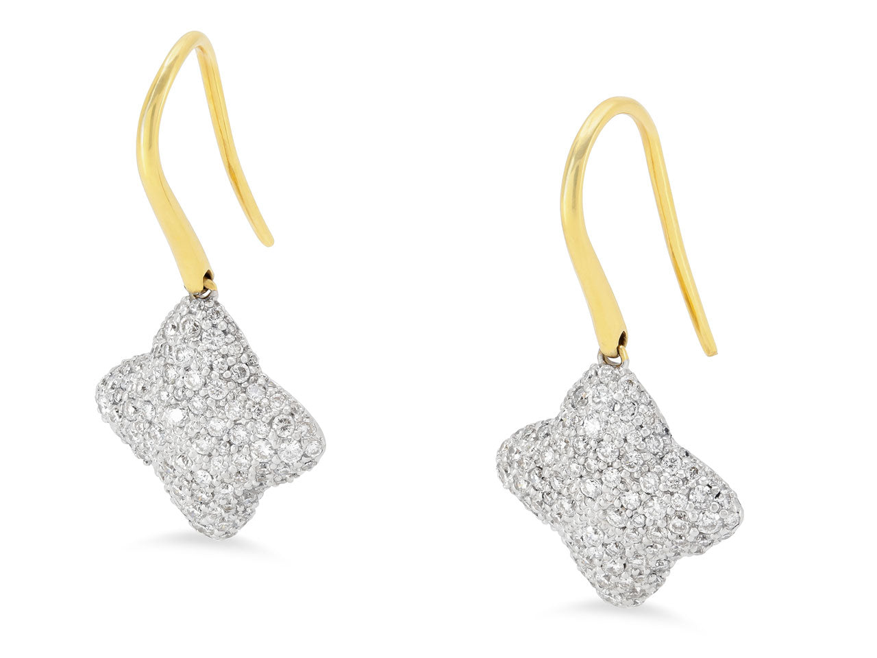 David Yurman 'Quatrefoil' Diamond Earrings in 18K Gold