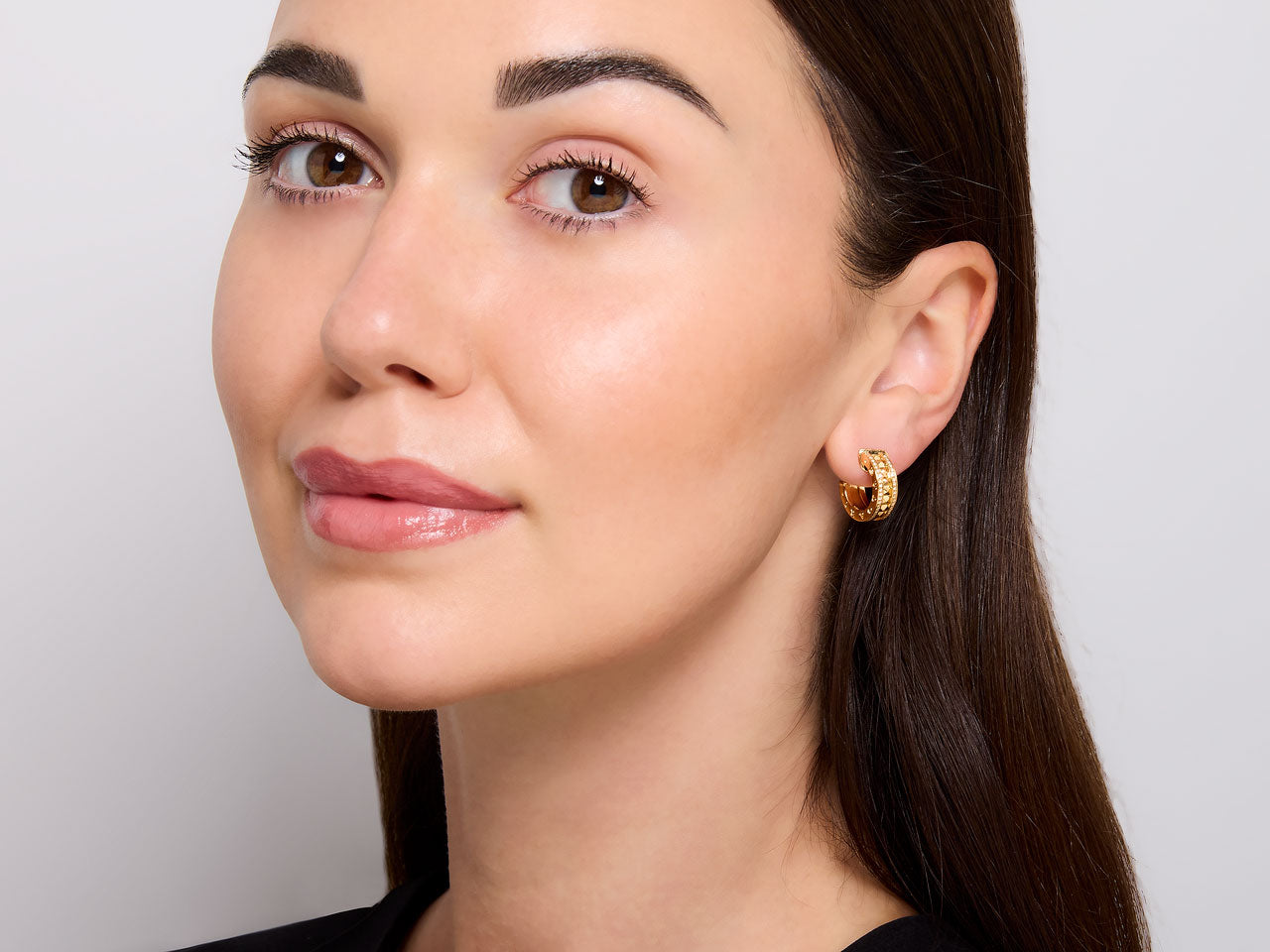 Bulgari 'B.zero1' Diamond Hoop Earrings in 18K Gold