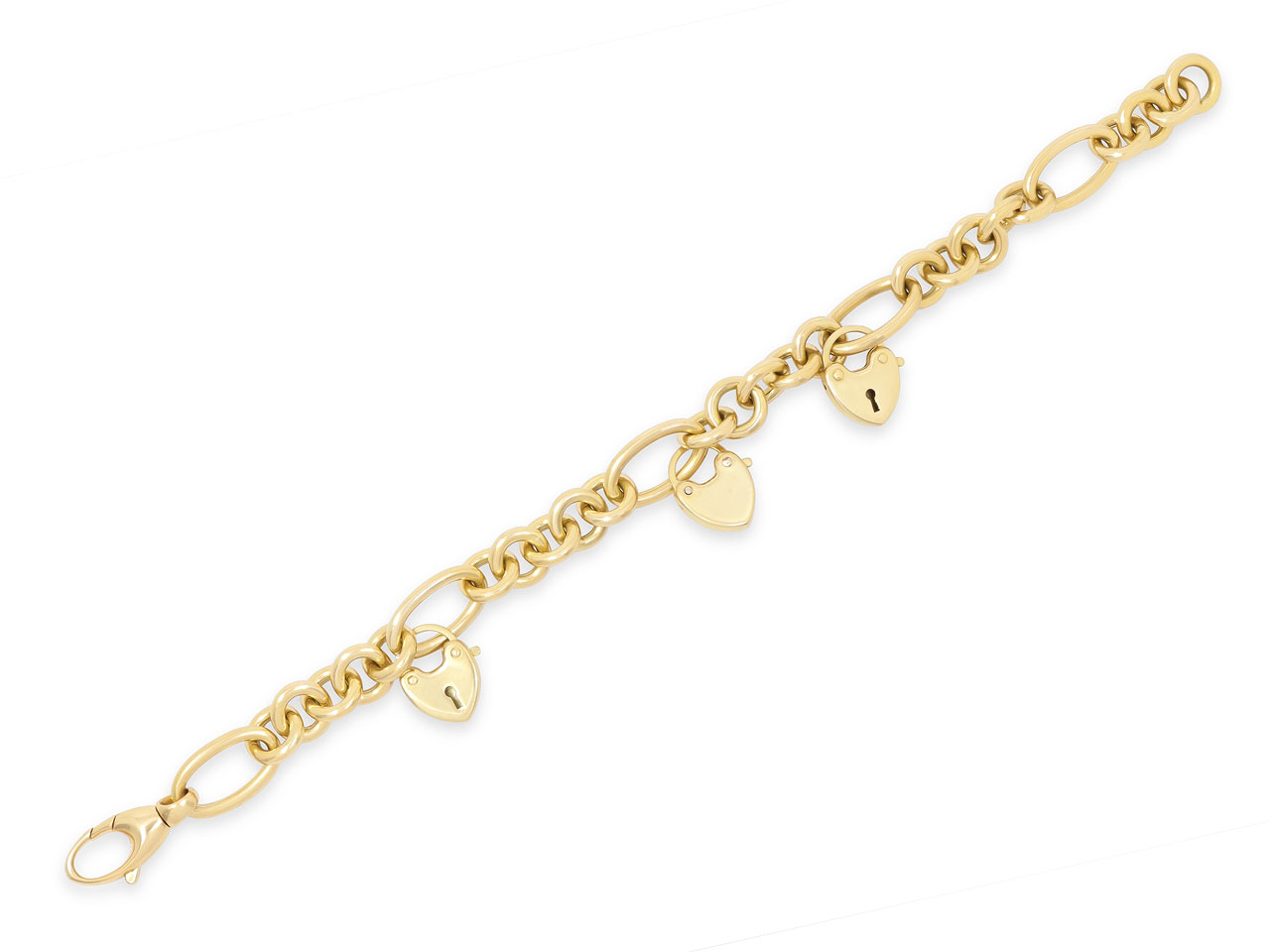 Lock Charm Bracelet in 18K Gold