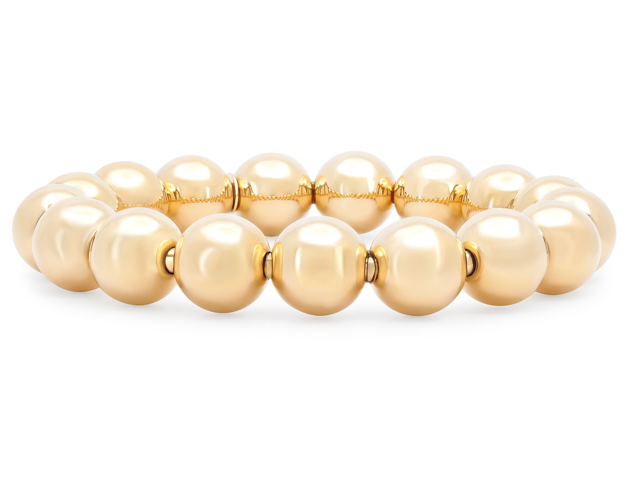 Bead Stretch Bracelet in 18K Gold, 12 mm, by Beladora