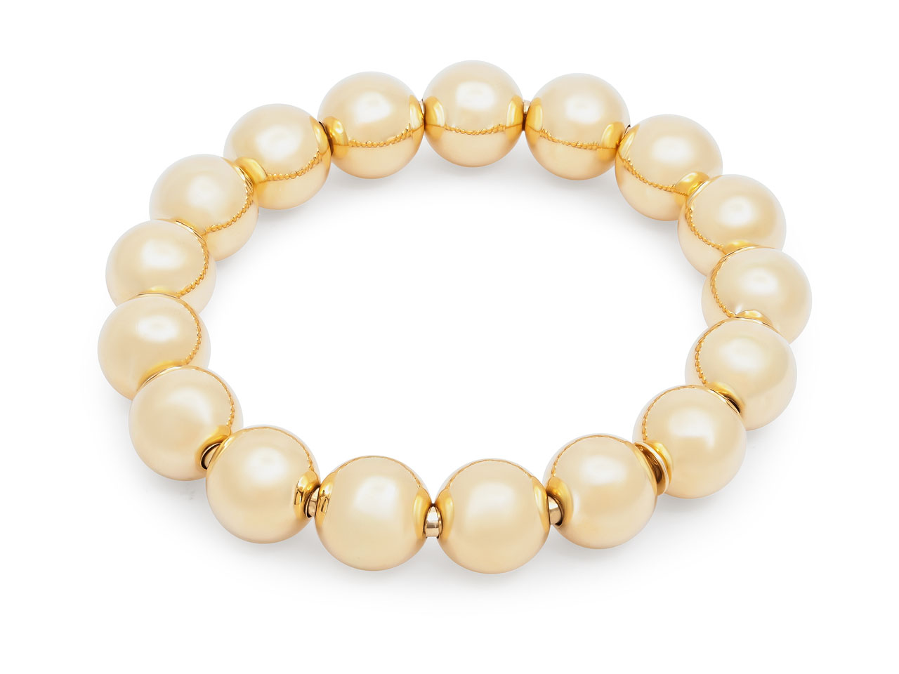 Bead Stretch Bracelet in 18K Gold, 12 mm, by Beladora