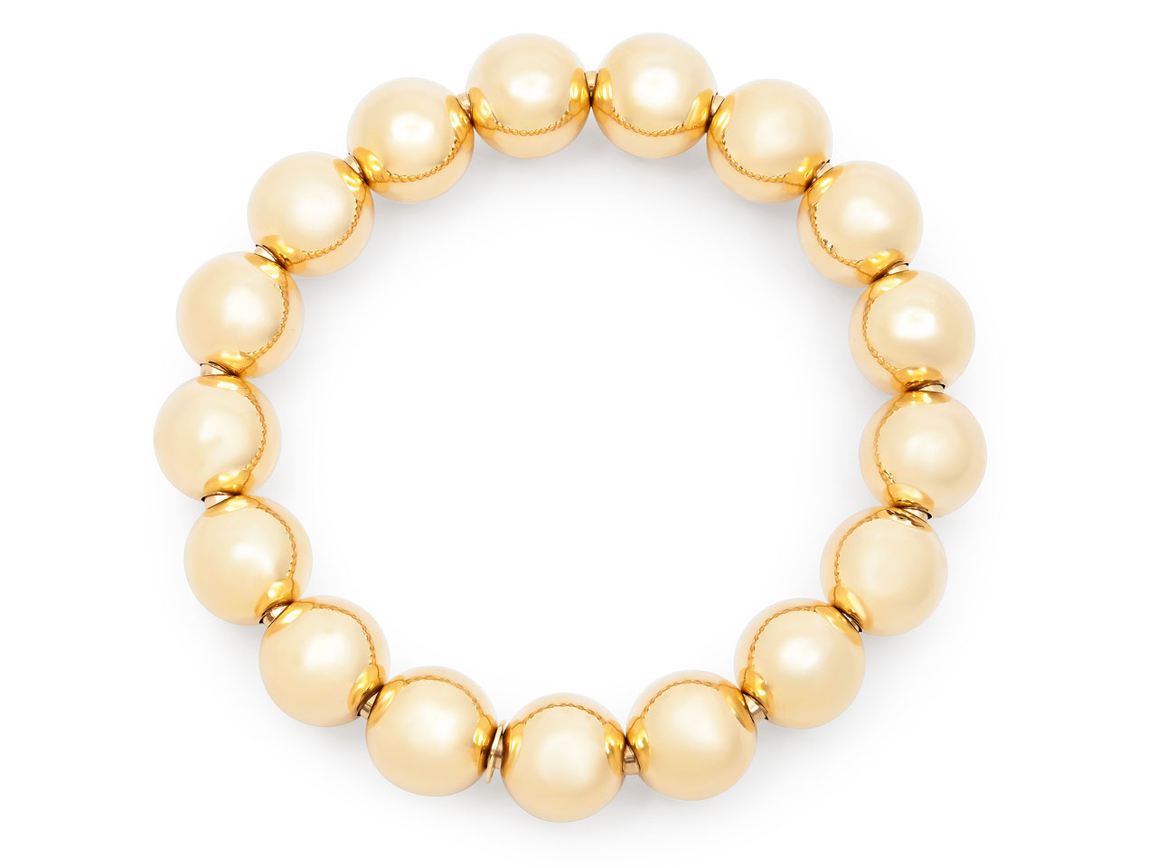 Bead Stretch Bracelet in 18K Gold, 12 mm, by Beladora