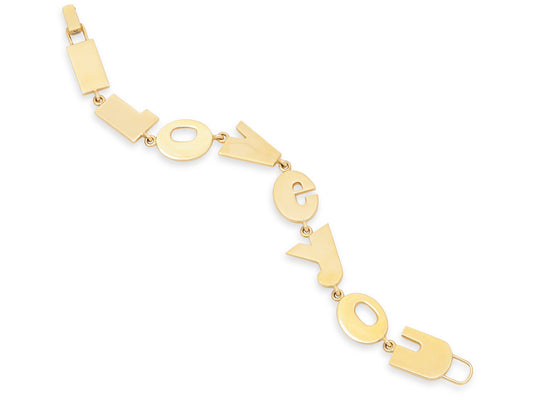 Verdura 'I Love You' Bracelet in 18K Gold