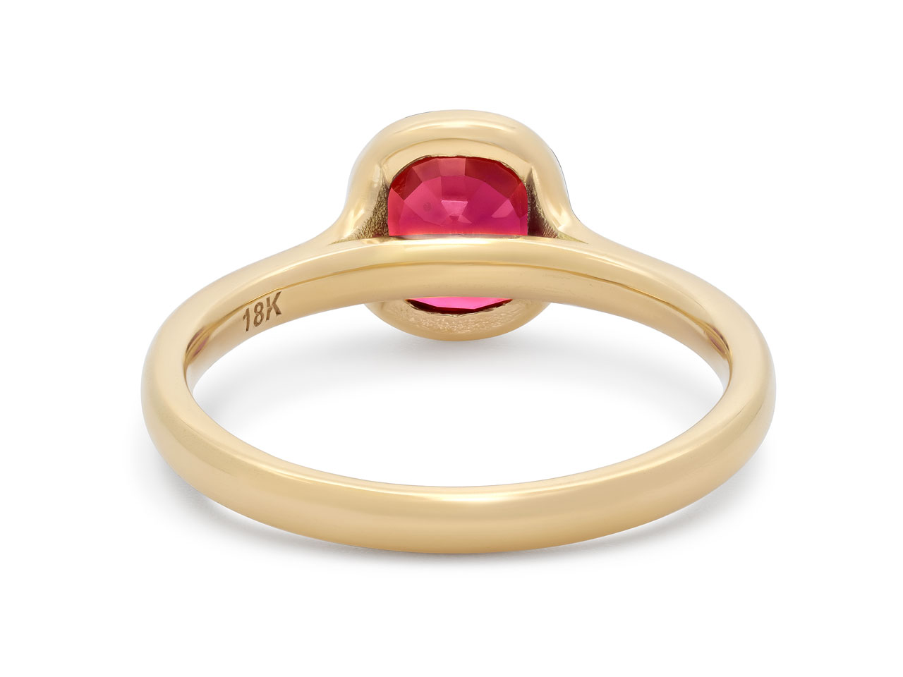 Beladora 'Bespoke' Cushion-cut Ruby, 1.41 carats, Ring in 18K Gold