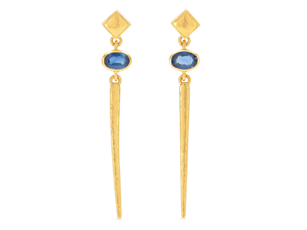 Gurhan 'Rain Stiletto' Earrings in 22K Gold