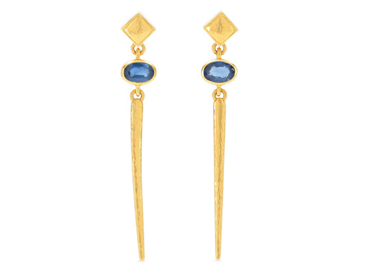 Gurhan 'Rain Stiletto' Earrings in 22K Gold