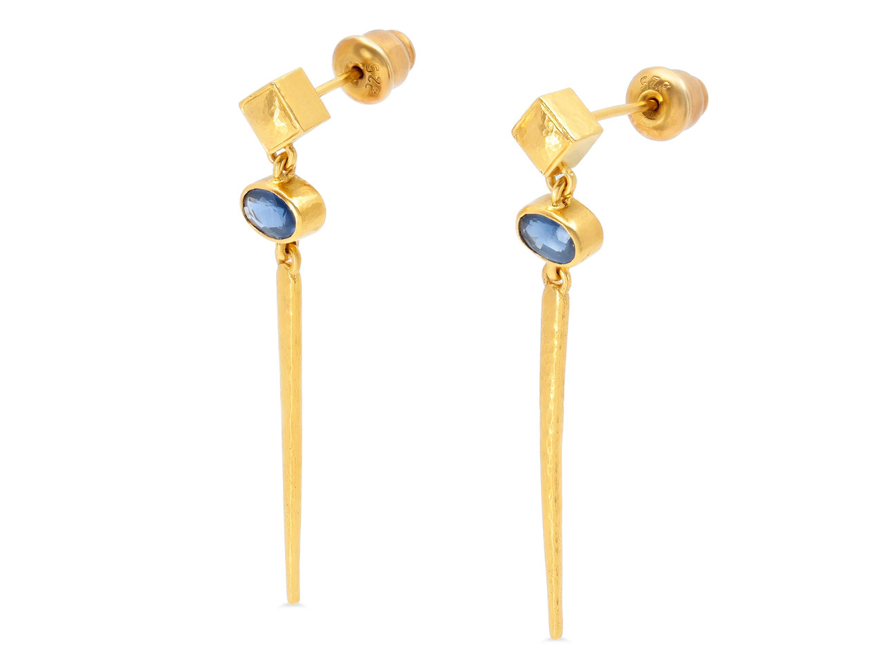 Gurhan 'Rain Stiletto' Earrings in 22K Gold