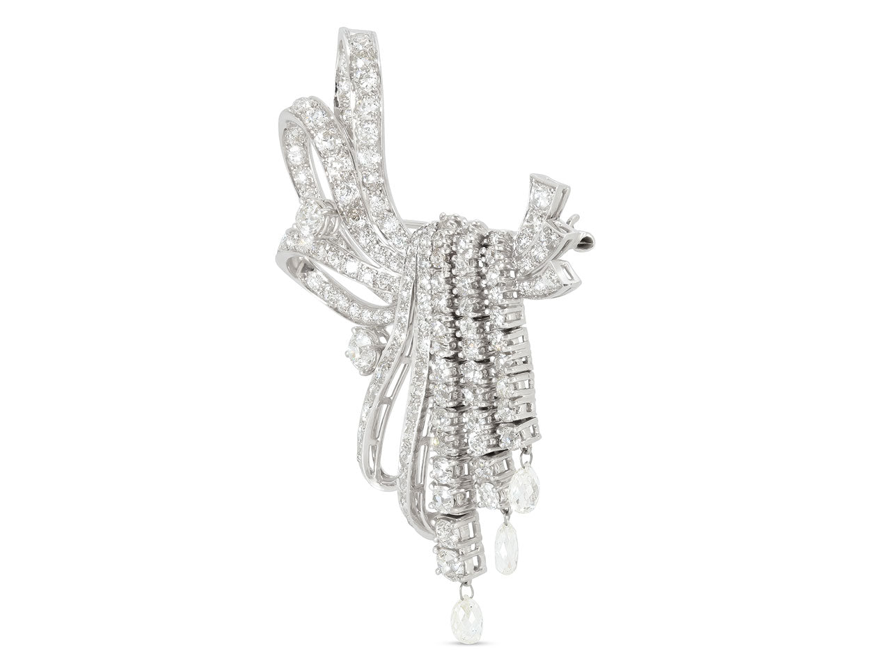 Mid-Century Diamond Brooch in Platinum