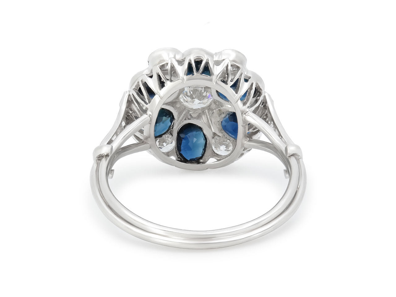 Diamond and Sapphire Ring in Platinum