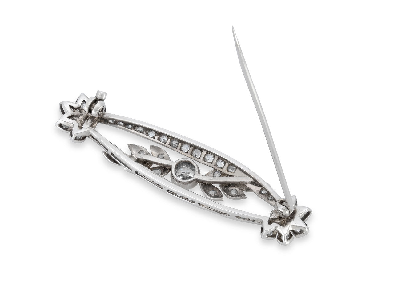 Antique Edwardian Diamond Brooch in Platinum