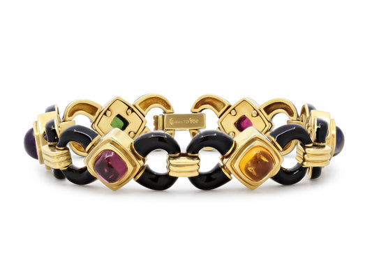 Multi-color Gemstone Bracelet in 18K Gold, by Mavito