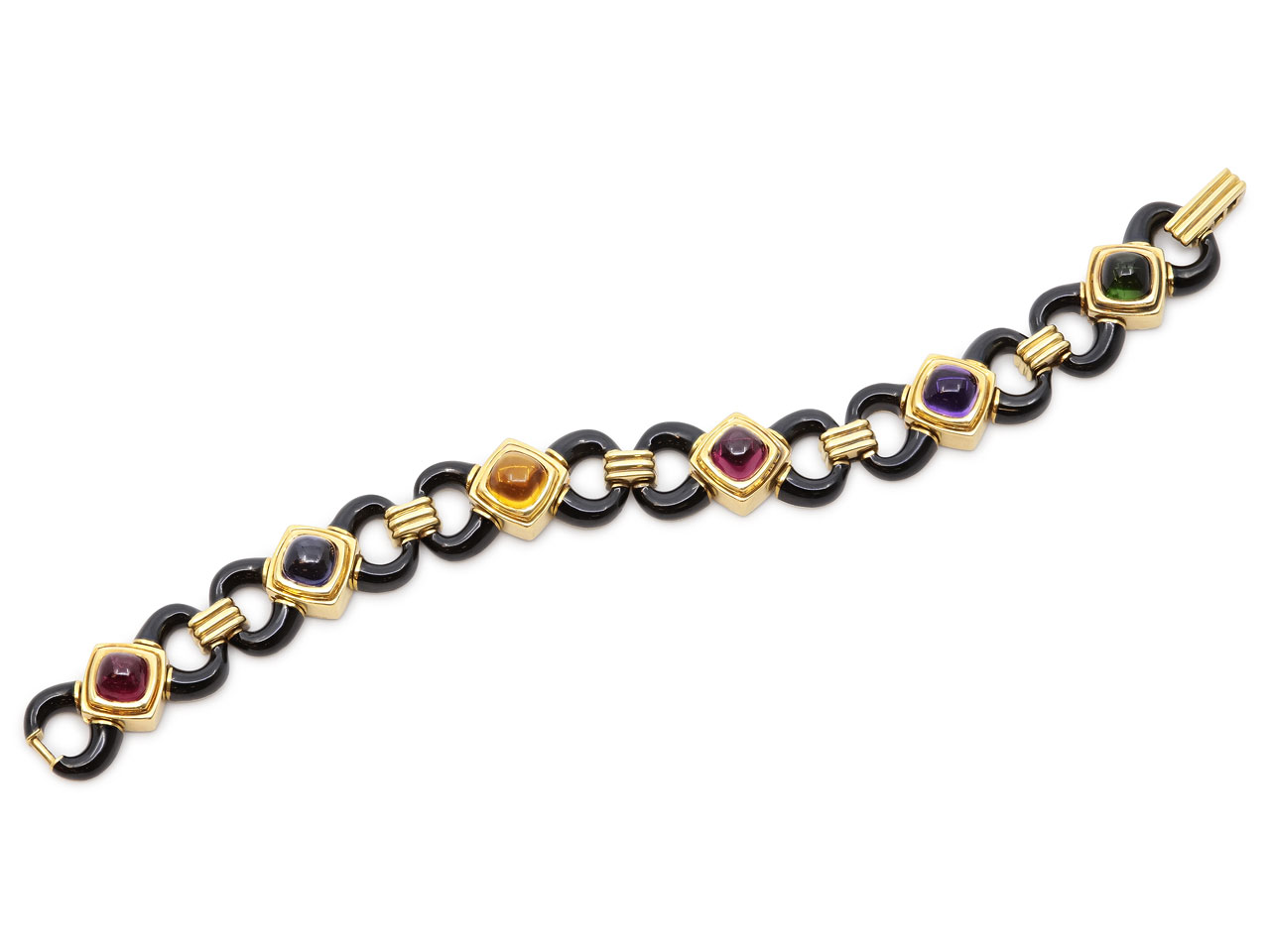 Multi-color Gemstone Bracelet in 18K Gold, by Mavito