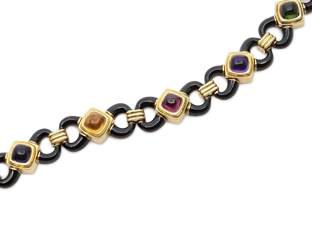 Multi-color Gemstone Bracelet in 18K Gold, by Mavito